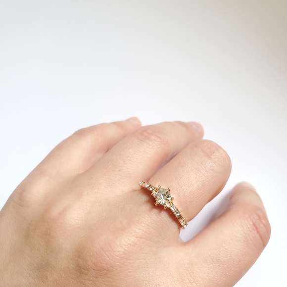 NWOT 14K GP Rose Gold CZ Ring, sz 6 - Picture 4 of 16